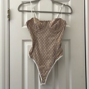 White fox. No Looking Back Bodysuit White. Size small.